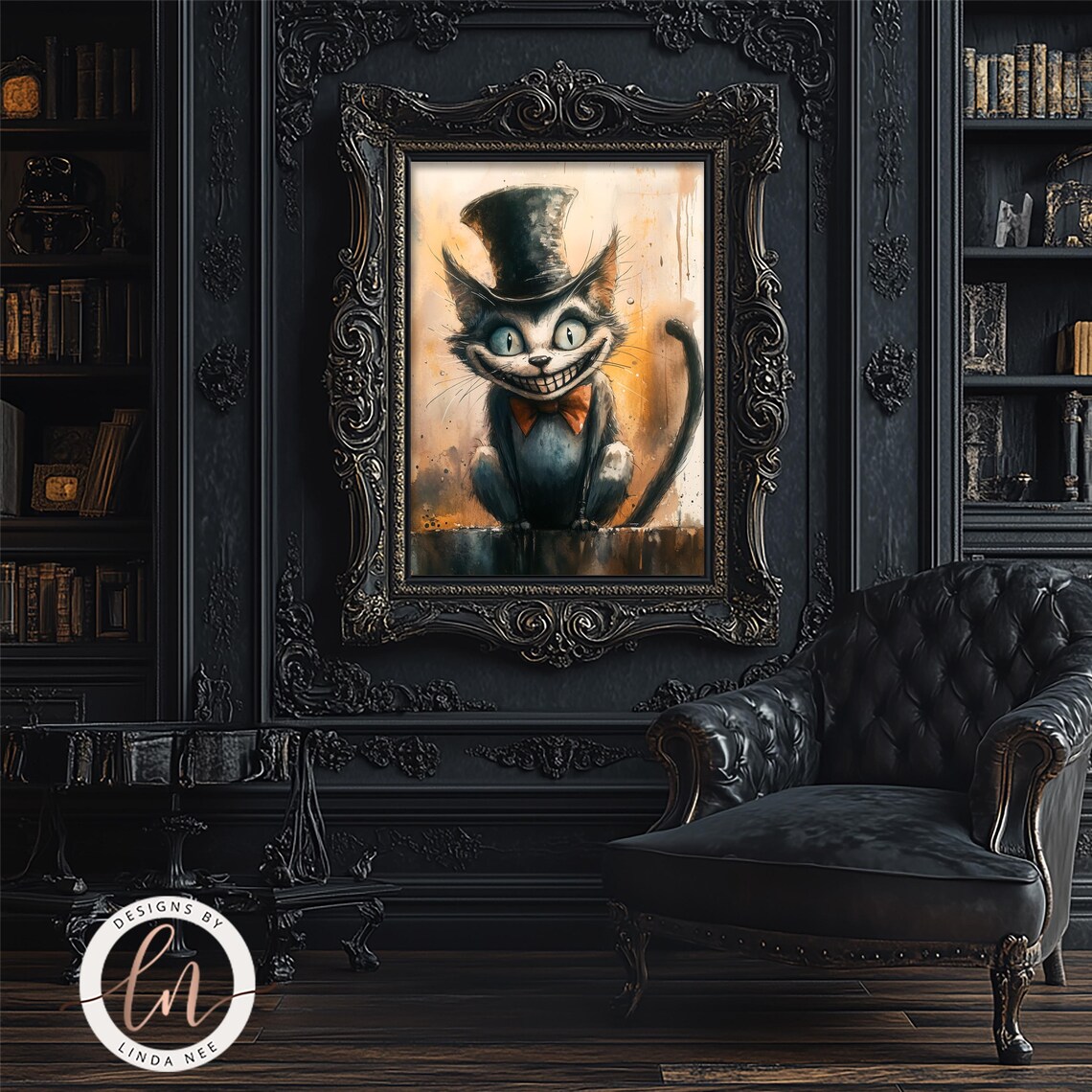 Cheshire Cat Steampunk Victorian Portrait Art Print - Image 2