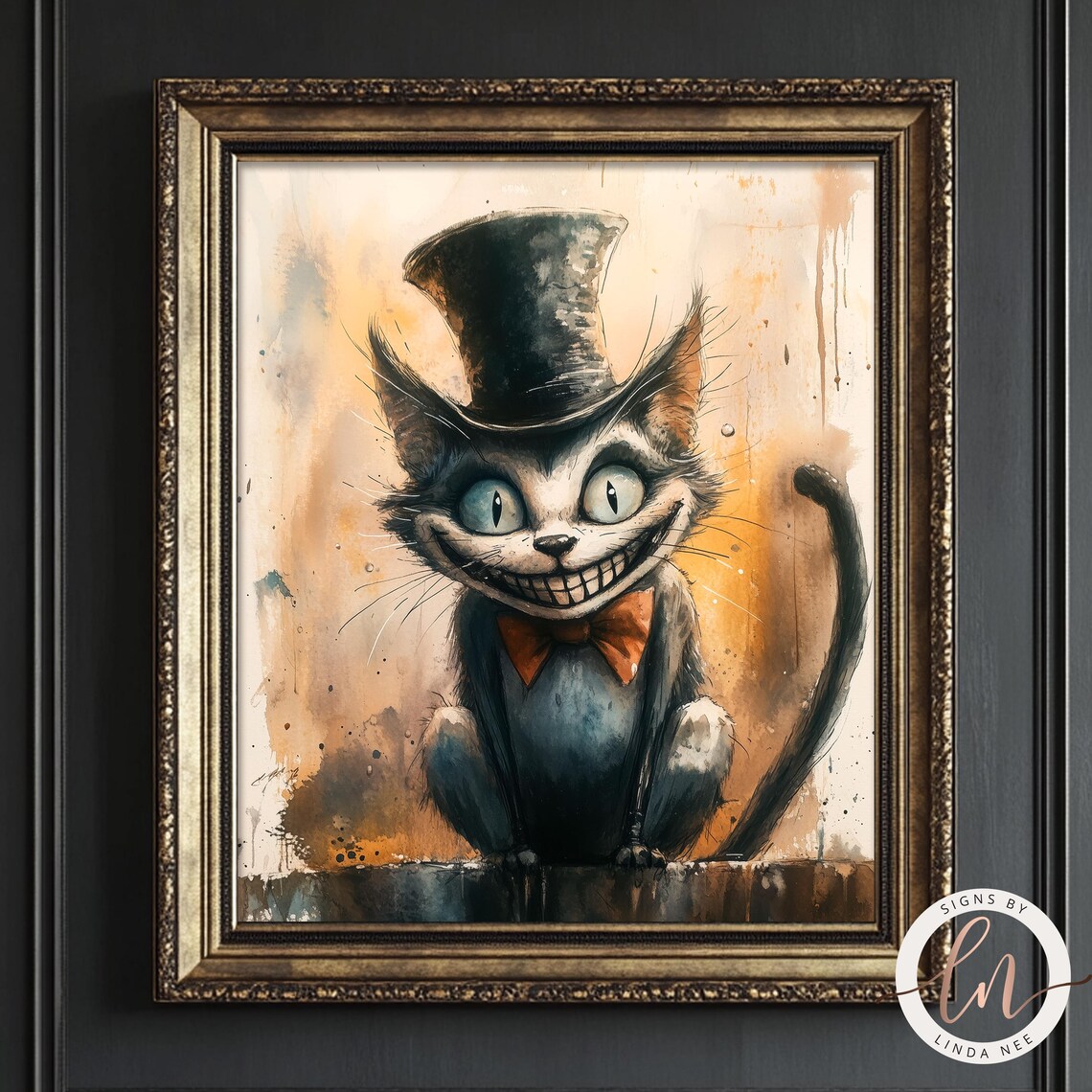 Cheshire Cat Steampunk Victorian Portrait Art Print - Image 3