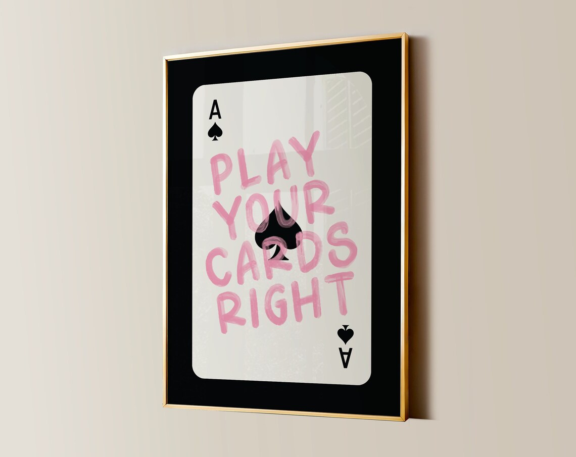 Play Your Cards Right Retro Y2k Playing Card Art