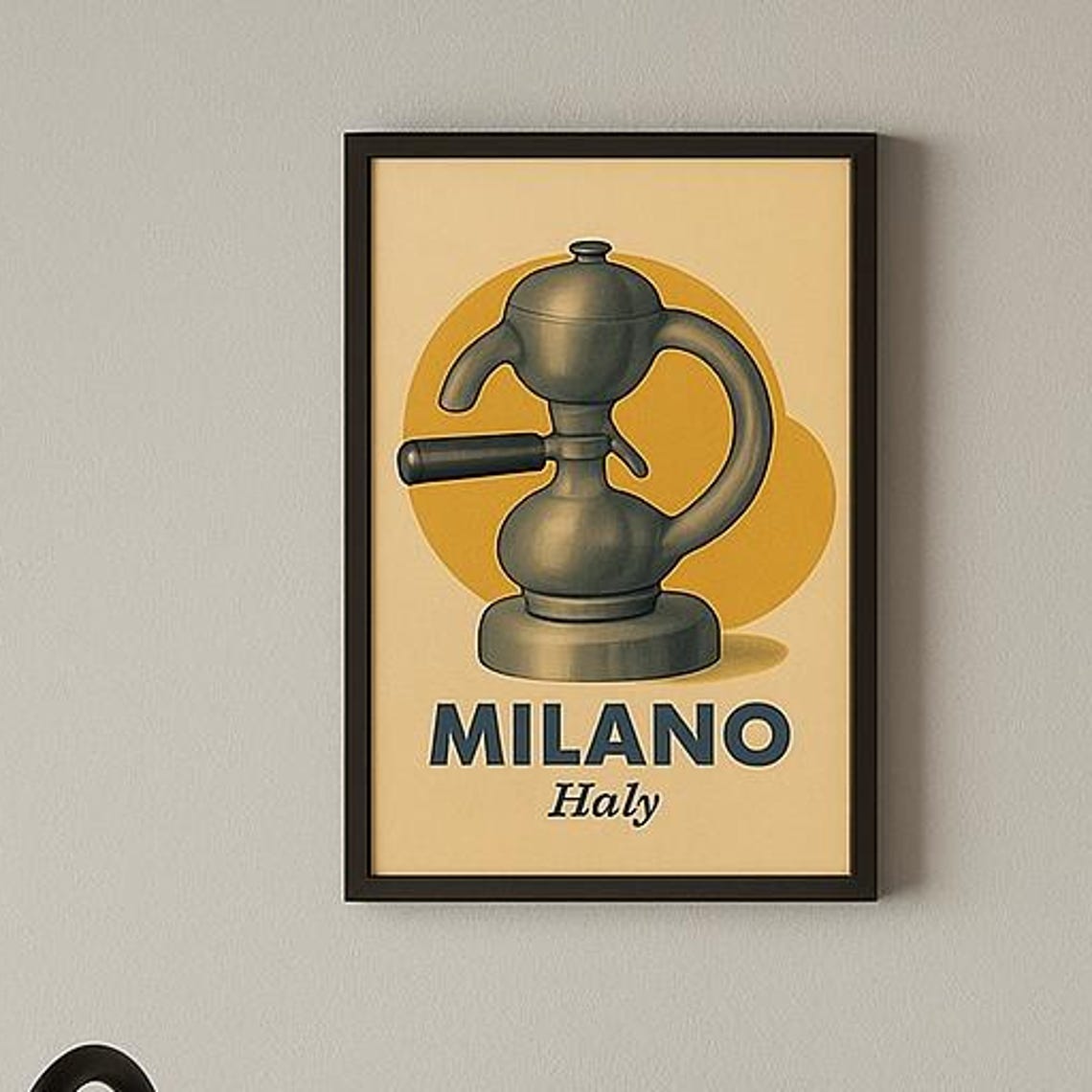 Milano Italy Retro Atomic Coffee Maker Midcentury Kitchen Poster