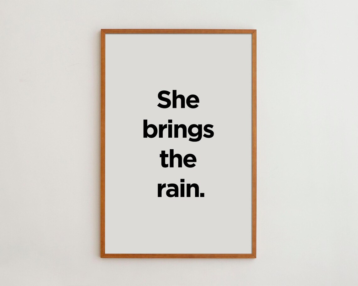 She Brings The Rain, Minimalist Art Print