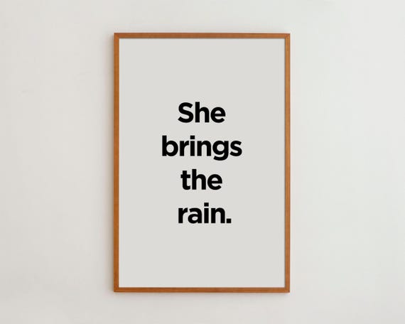 She Brings The Rain, Minimalist Art Print