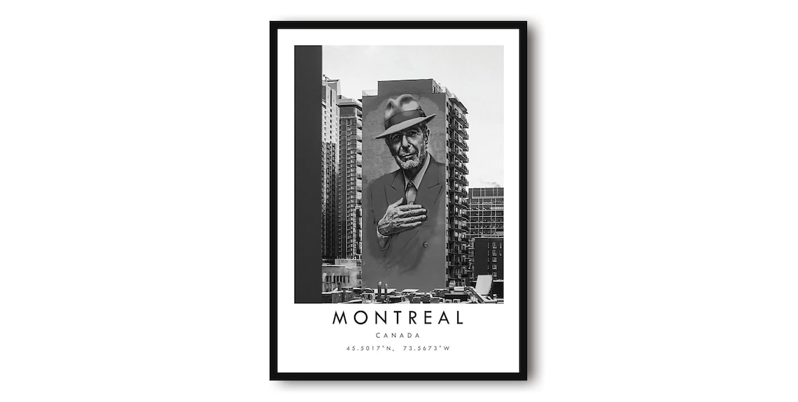 Montreal Black And White Minimalist Travel Poster