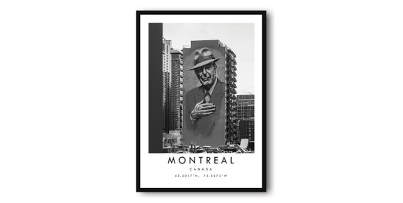 Montreal Black And White Minimalist Travel Poster