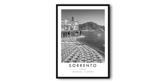 Sorrento Travel Poster, Minimalist Italy Wall Art