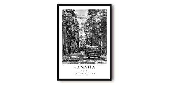 Havana Black And White Travel Poster
