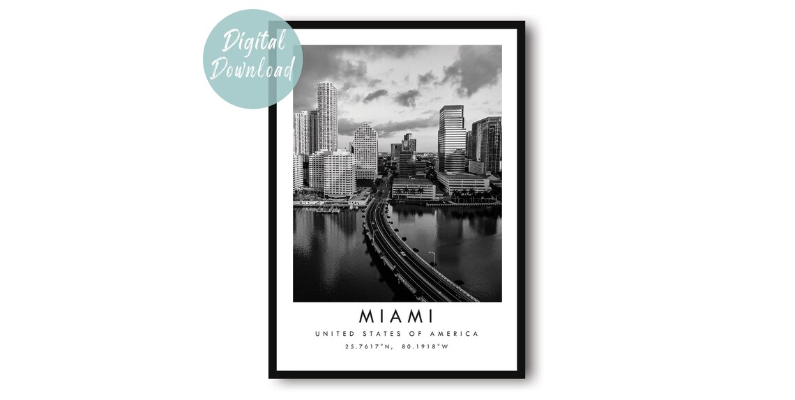 Miami Travel Poster, Miami Destination Art Print