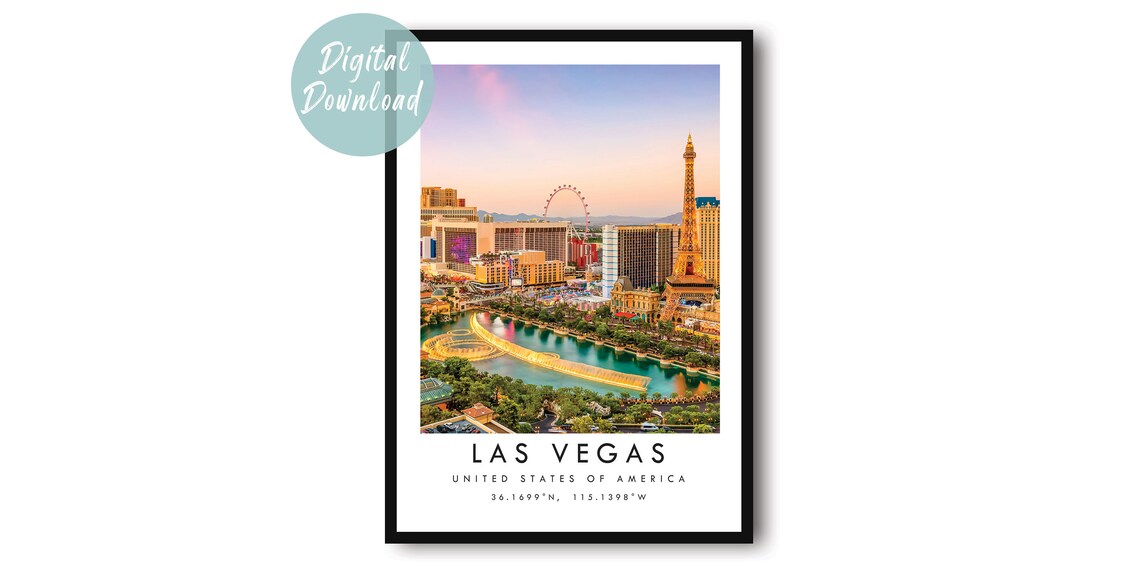Las Vegas Travel Poster, Nevada Travel Art Print