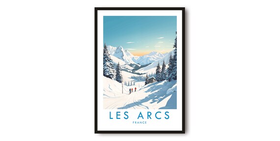 Les Arcs Travel Poster, France Ski Decor