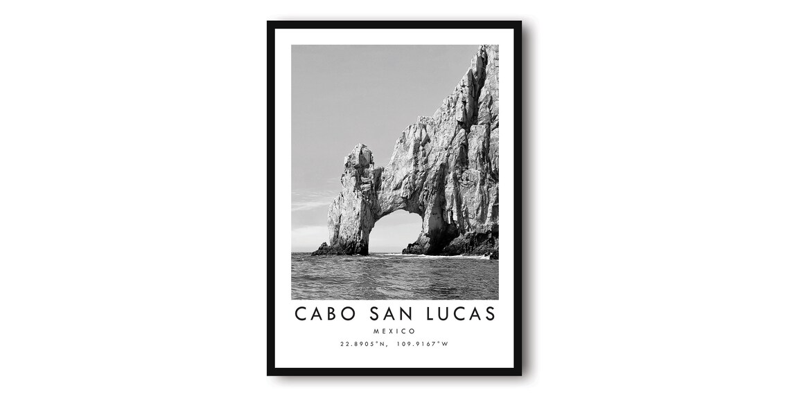 Cabo San Lucas Minimalist Travel Poster, Mexico