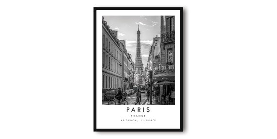 Paris Minimalist Travel Poster, France Wall Art