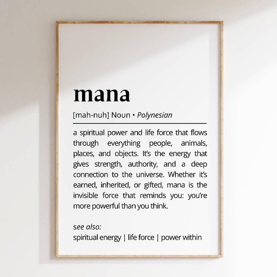 Mana Definition Minimalist Hawaiian Life Force Art Print