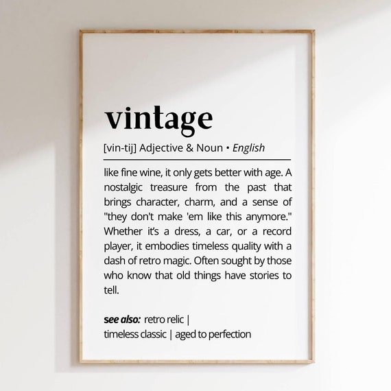 Vintage Definition Nostalgic Retro Charm Dictionary Style Wall Art