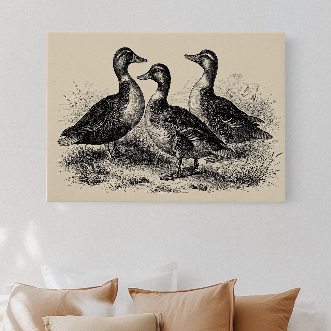 Vintage Duck Illustration, Farmhouse Art Print