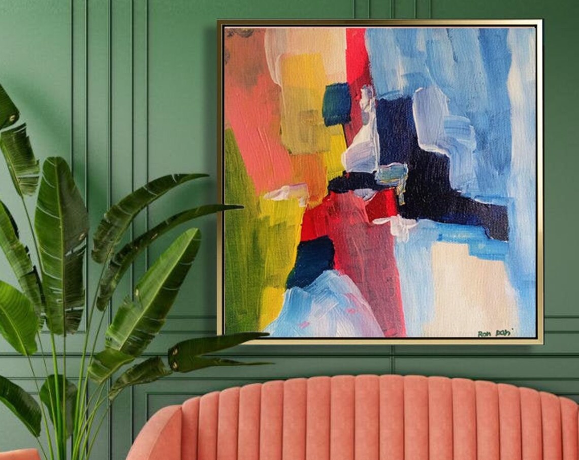 Colorful Abstract Painting, Dining Room Wall Art - Image 5