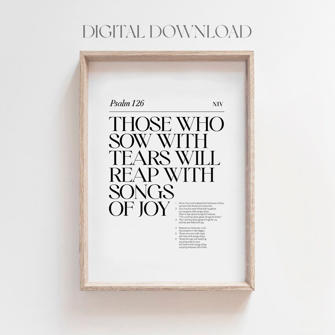 Psalm 126 Those Who Sow With Tears Will Reap With Songs Of Joy Poster - Image 3