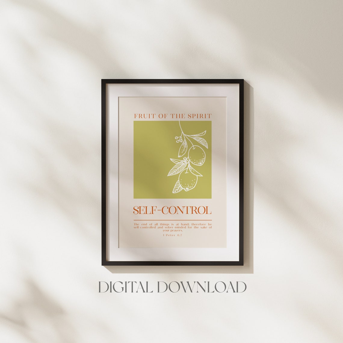 Fruit Of The Spirit Wall Art Print Galatians 522 Christian Wall Art Scripture Wall Art Self Control Bible Verse Print - Image 6