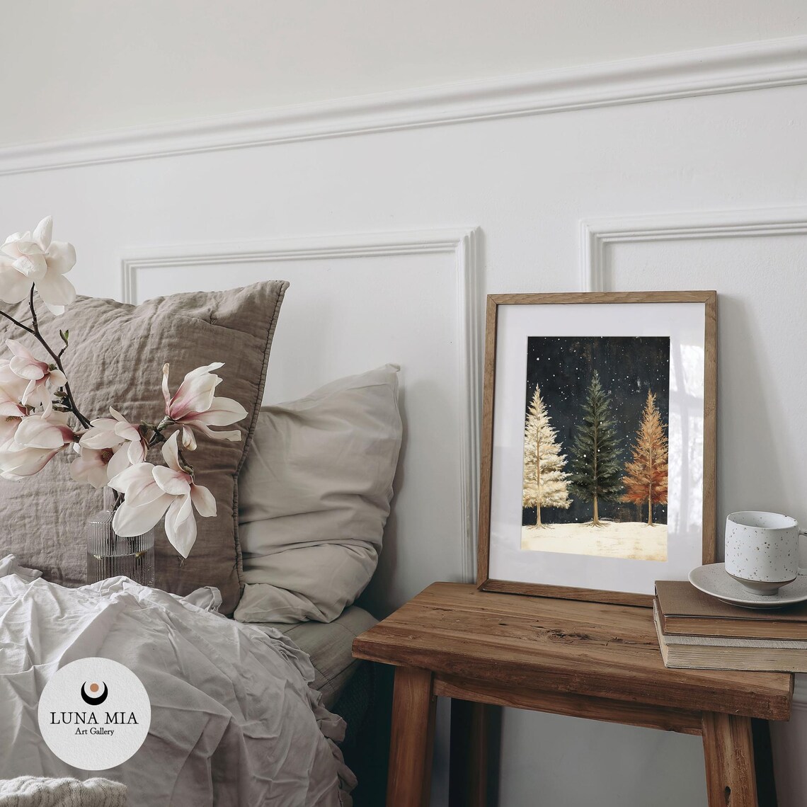 Rustic Winter Forest Scene, Vintage Style - Image 2