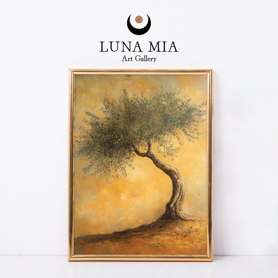 Vintage Style Olive Tree Wall Art Nature Decor For Home Classic Oil Paint Wall Poster Instant Art