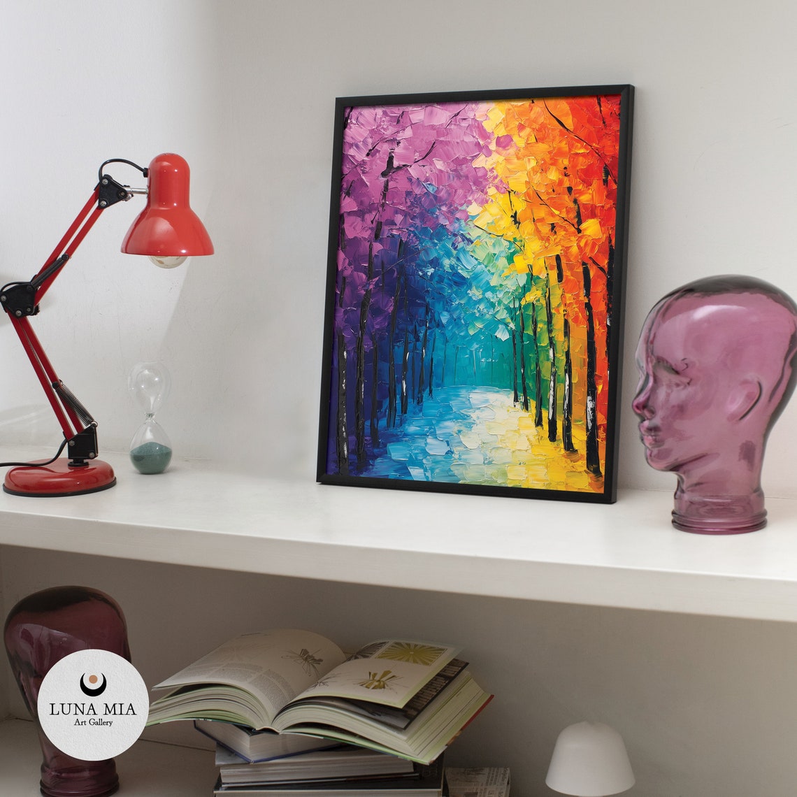 Enchanting Colorful Abstract Trees Oil Painting Wall Art Prints Modern Decor For Instant - Image 3