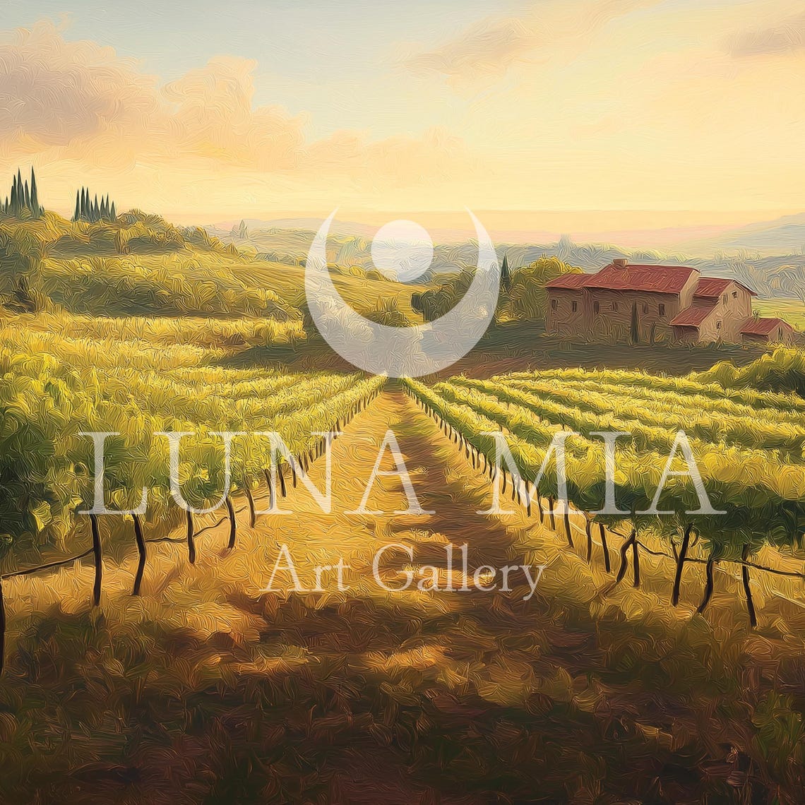 Golden Tuscany Vineyard Sunset Rustic Italian Countryside Poster - Image 4