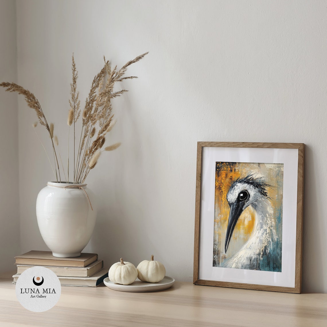 Elegant Long Billed Waterbird Portrait Oil Painting Style Poster - Image 5