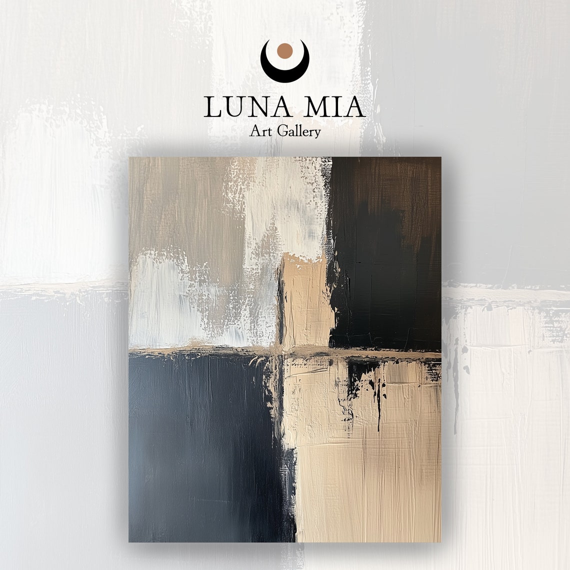 Bold Elegance Abstract Oil Paint Wall Art Vintage Style Geometric Decor Print Poster Instant Geometric Art - Image 2