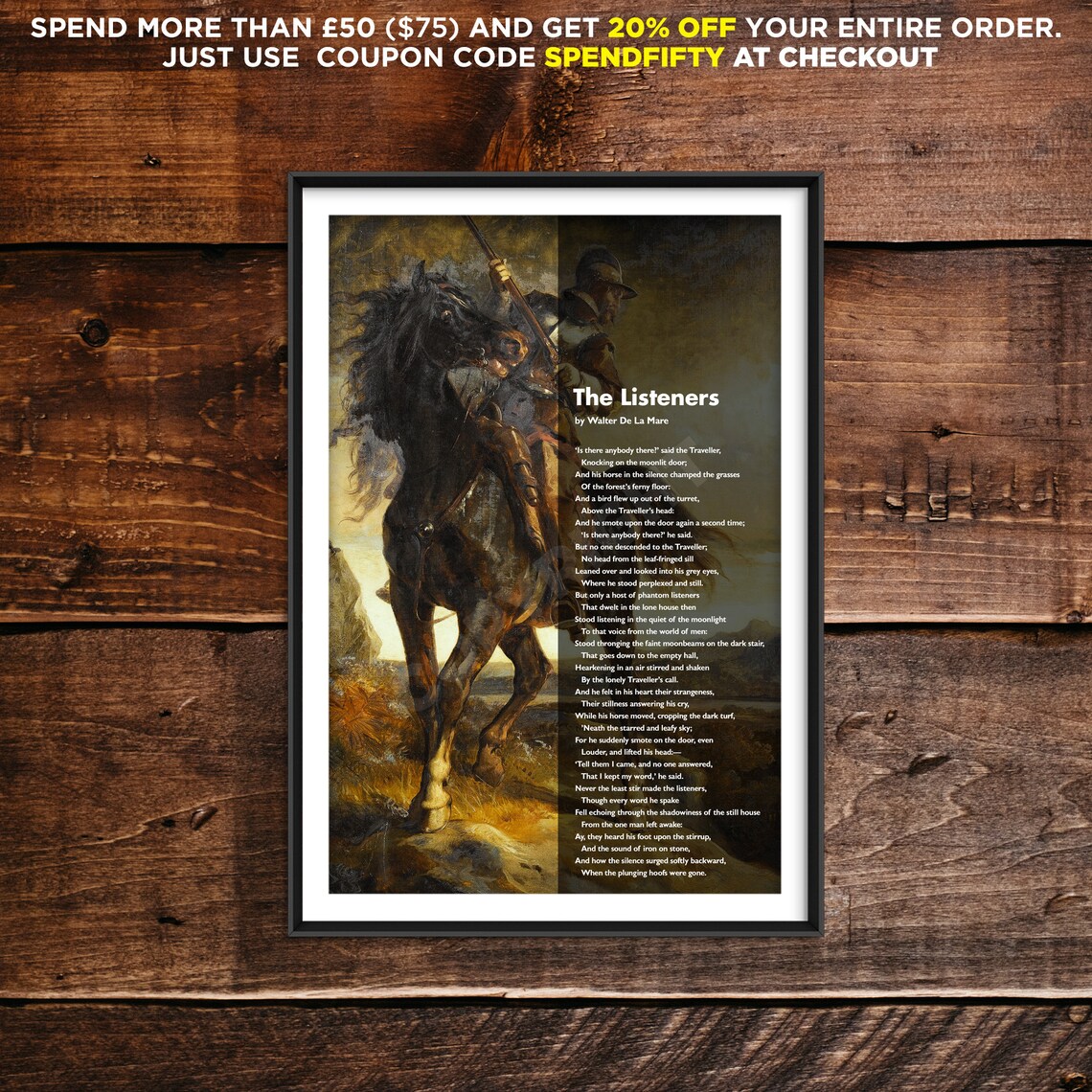 The Listeners Horse Art Print, Walter De La Mare