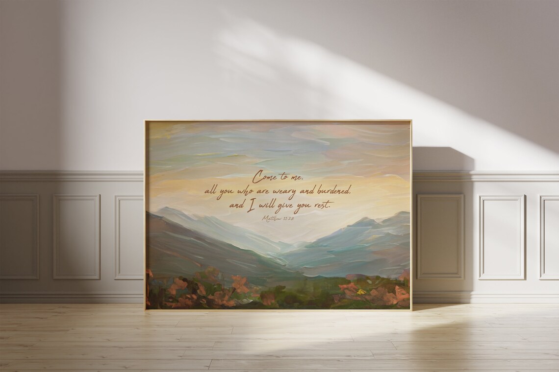 Matthew 11:28 Scripture Art Print, Comforting Verse - Image 2