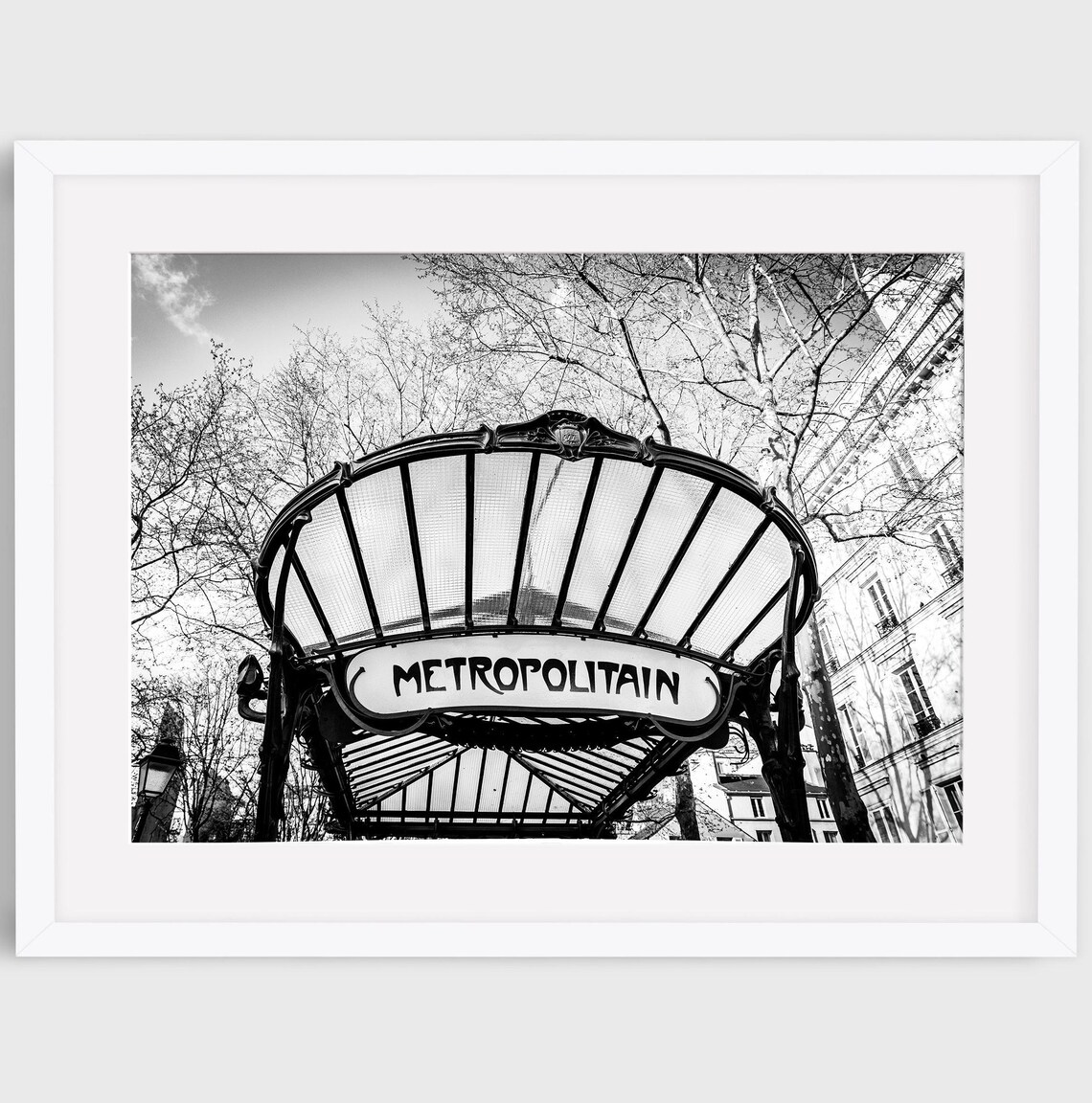 Paris Metro Sign, Art Nouveau Travel Poster