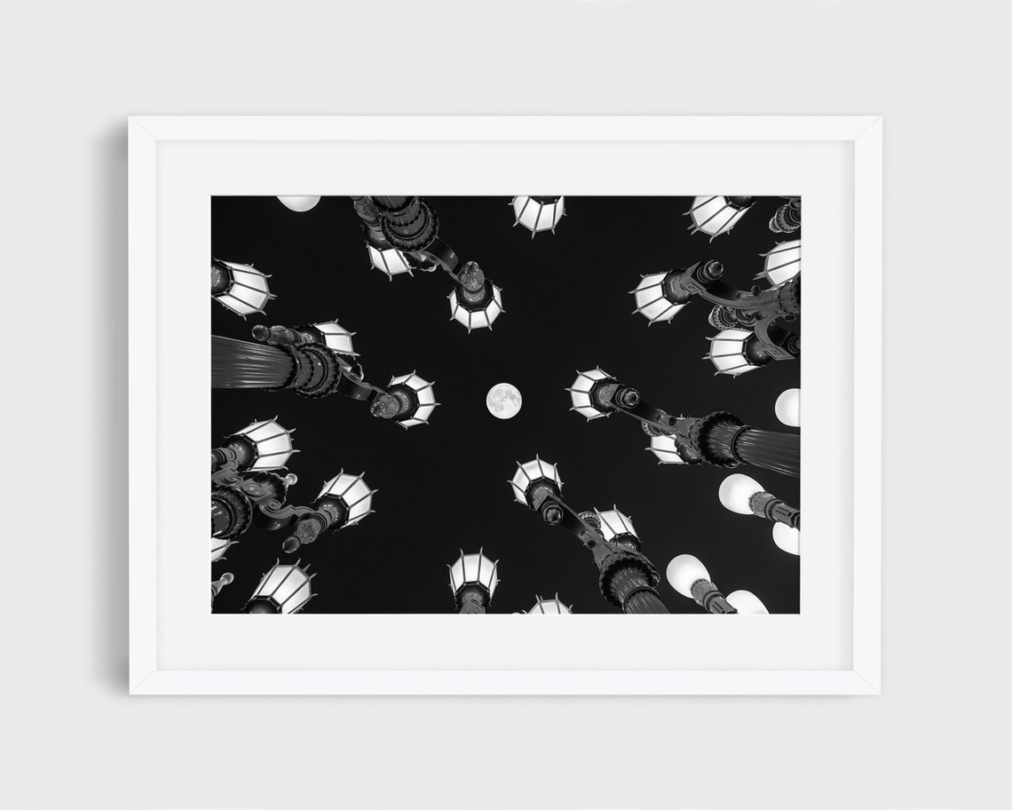 LACMA Los Angeles Lights And Moon Art Print