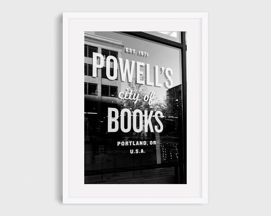 Powells Books Photo, Portland Travel Poster