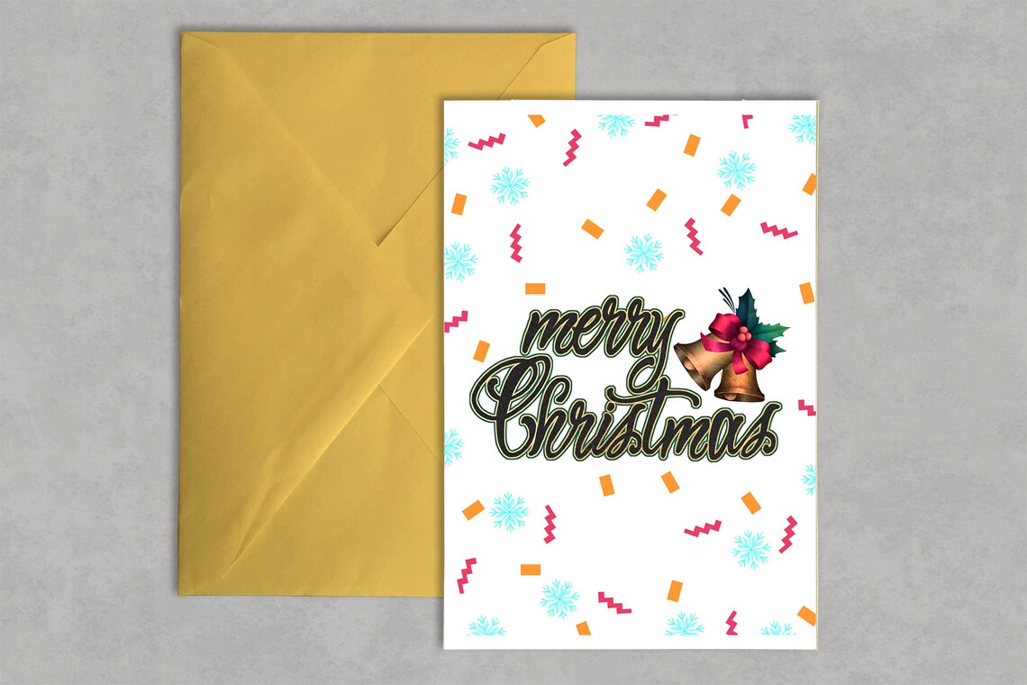 Holiday Merry Christmas Bells Greeting Card