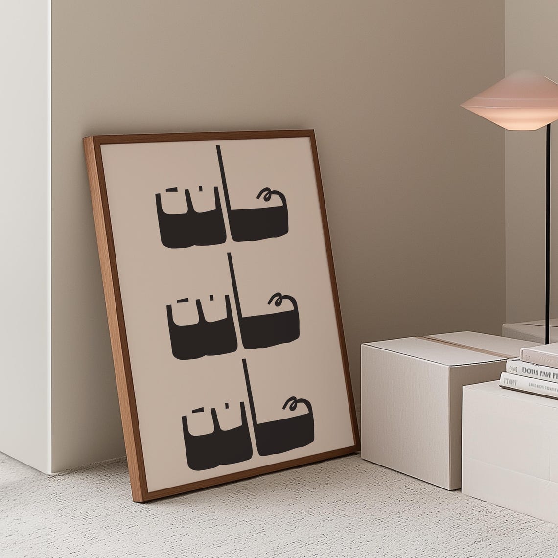 Arabic Typography Poster Minimal Wall Art Modern Middle Eastern Calligraphy Print Neutral Black Statement Digital