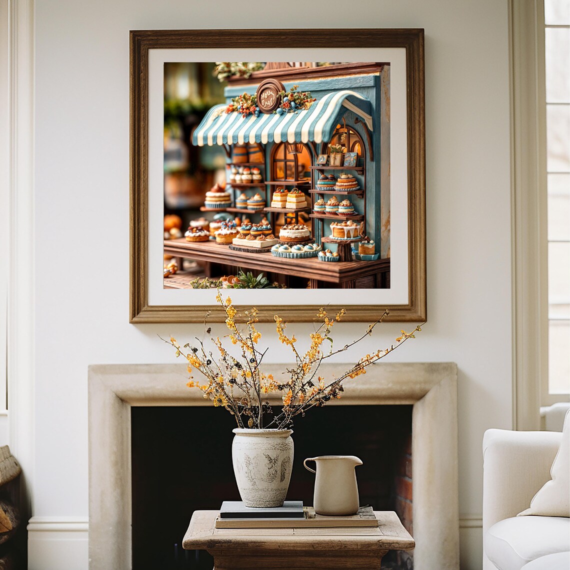 Miniature French Patisserie Dollhouse Cakes Bakery Shop Art Poster - Image 2