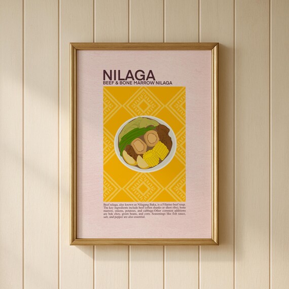 Philippines Poster Filipino Beef Nilaga Dish Art Print Home Artfood Gift For Decor Kitchen Wall Cuisine