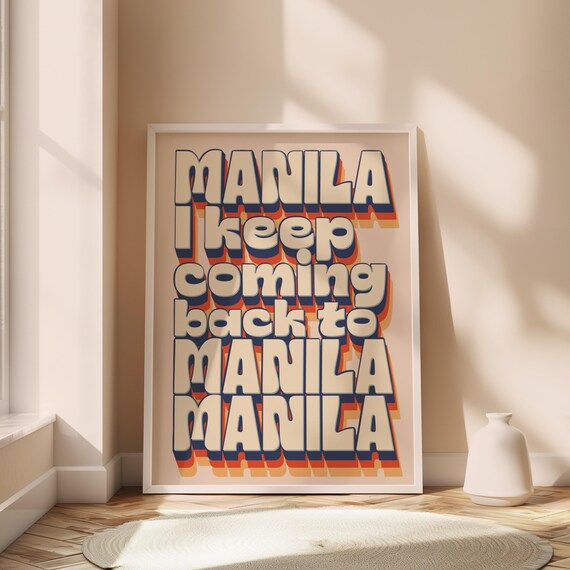 Philippines Poster Manila Retro Art Minimalist Printable Filipino Digital Artwork Home Living Room Wall Decor Print