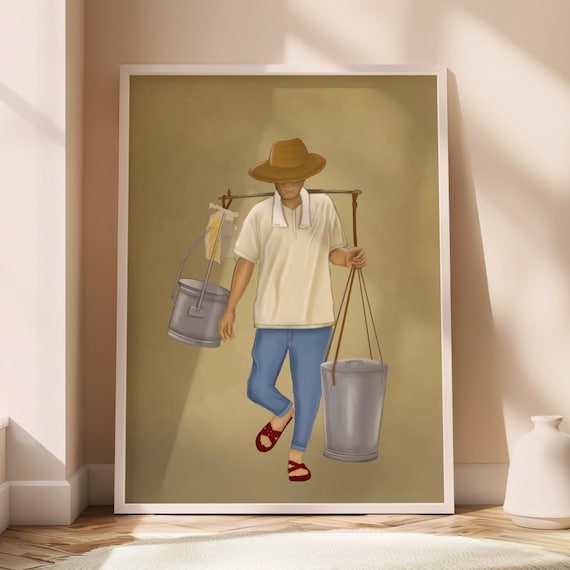 Philippines Poster Magtataho Filipino Street Food Vendor Art Culture Tradition Home Living Room Kitchen Artdigital