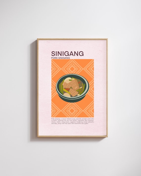 Sinigang Pork Poster Satin Filipino Soup Kitchen Art Food Illustration