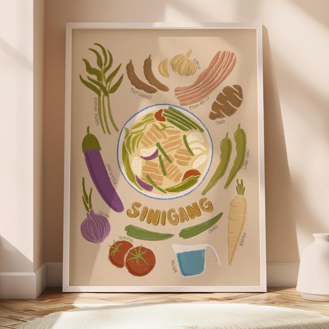 Philippines Poster, Filipino Sinigang Ingredients