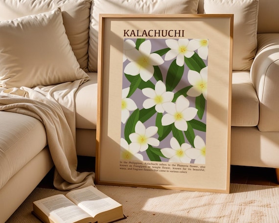 Philippines Poster Flower Kalachuchi Print Filipino Wall Art Satin Finish Home Kitchen Living Room Decor Gift