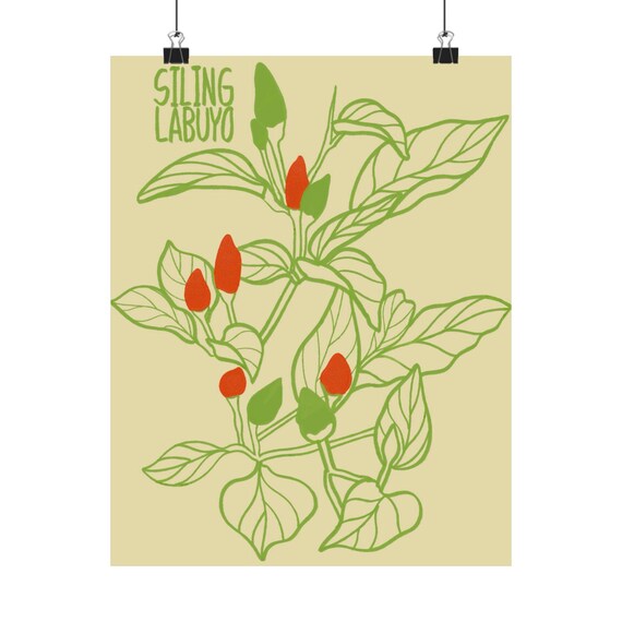 Satin Poster Philippines Chili Siling Labuyo Art Print For Kitchen Decor Filipino Home Wall 210gsm Spices