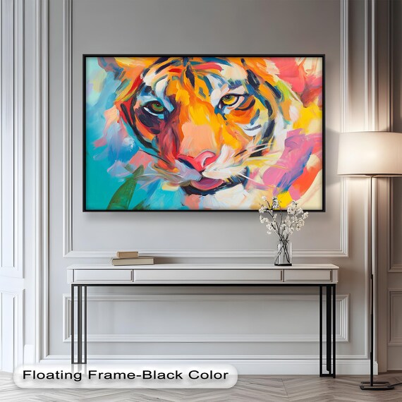 Colorful Tiger Face Art Print, Bold Jungle Animal