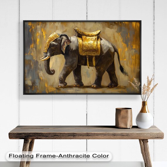 Golden Elephant, Royal Animal Decor With Eastern Charm