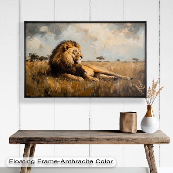 Majestic Lion Safari Wildlife Decor, Rustic Wall Accent