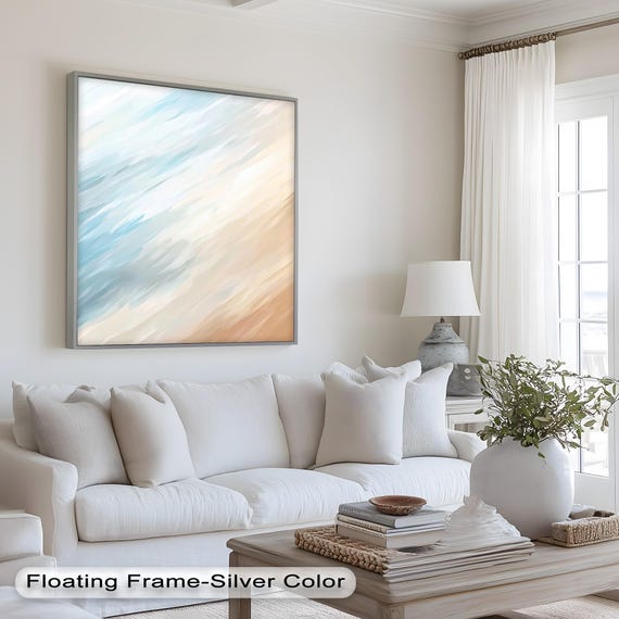 Pastel Abstract Vertical Modern Painting, Minimalist Decor