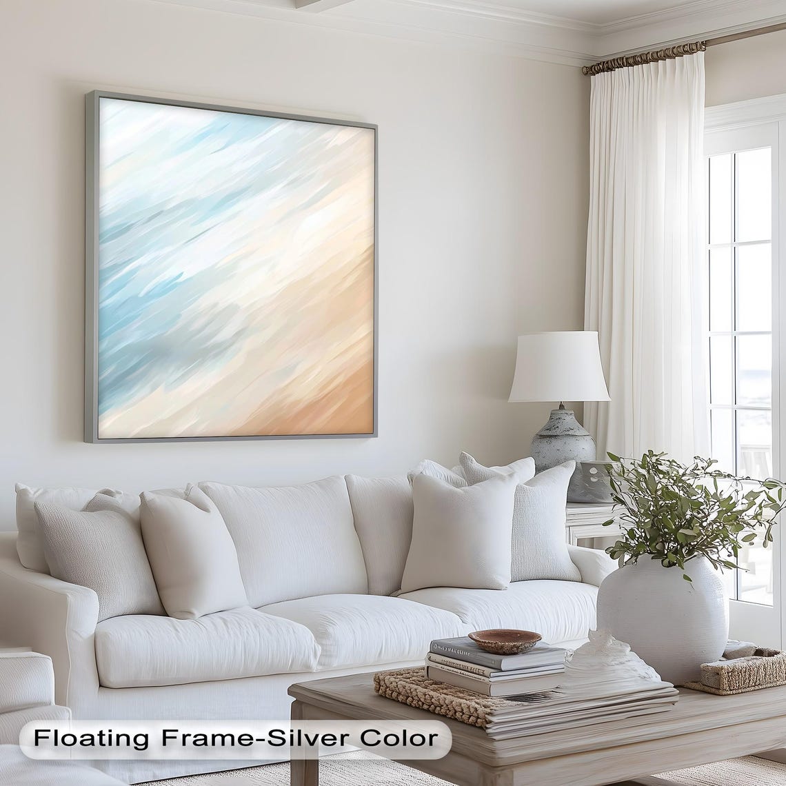 Pastel Abstract Vertical Modern Painting, Minimalist Decor