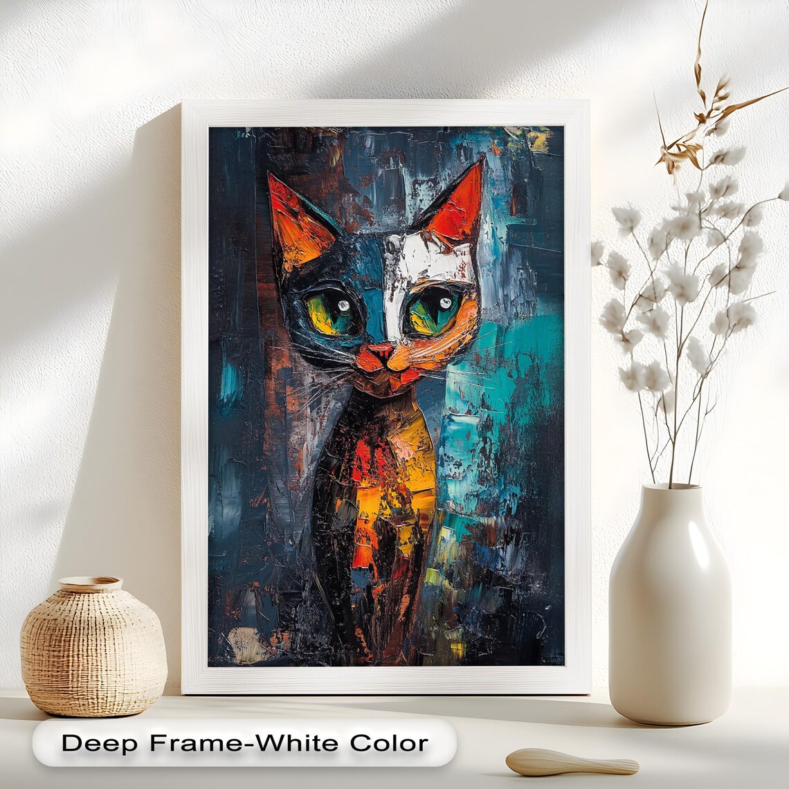 Colorful Cat Abstract, Modern Pet Lover Decor - Image 5
