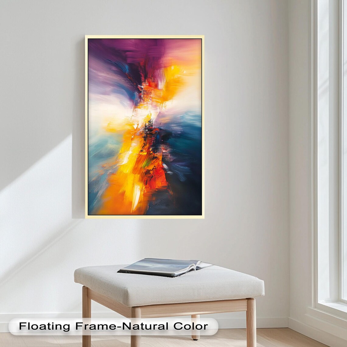 Vertical Color Burst Abstract Modern Art Print - Image 3
