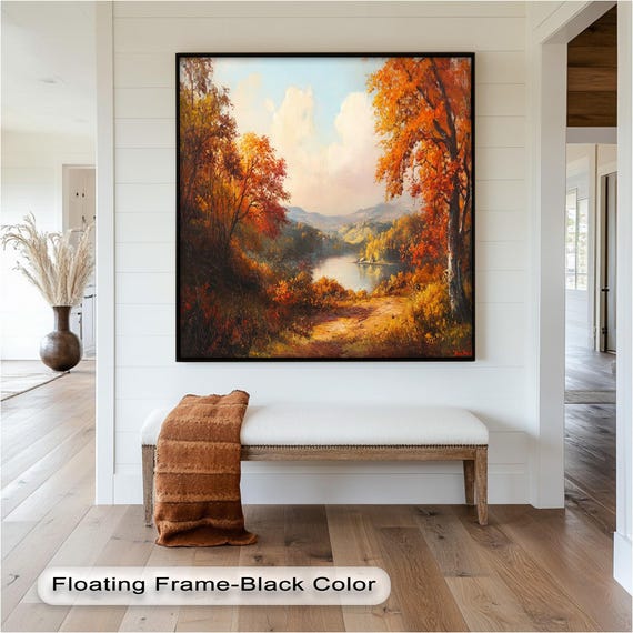 Autumn Valley Landscape, Fall Forest Scene